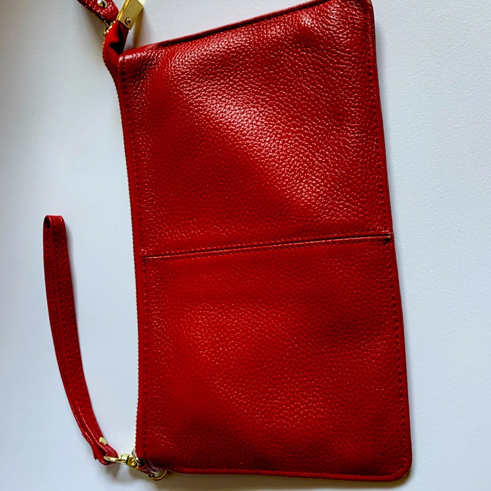 Butter leather clutch